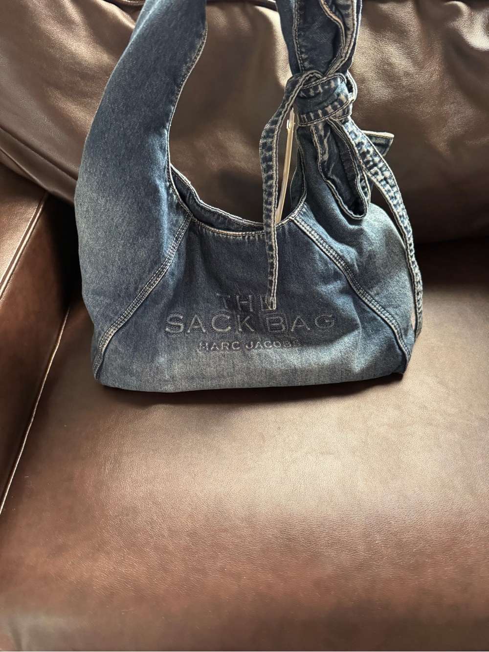 Marc Jacobs Denim Knot-Handle Sackbag in Blue, brand new with tags no wear - Picture 2 of 11